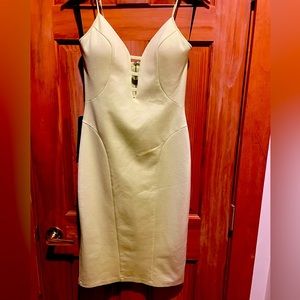 Bebe NWT light neon yellow body con, midi dress